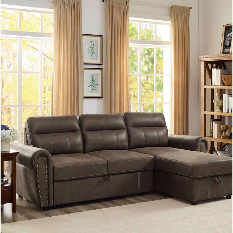 Winston Porter Estepp 96" Reversible Sleeper Sofa & Chaise & Reviews